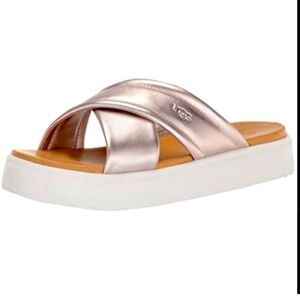 UGG Silver Sandals Modern Platform Design
